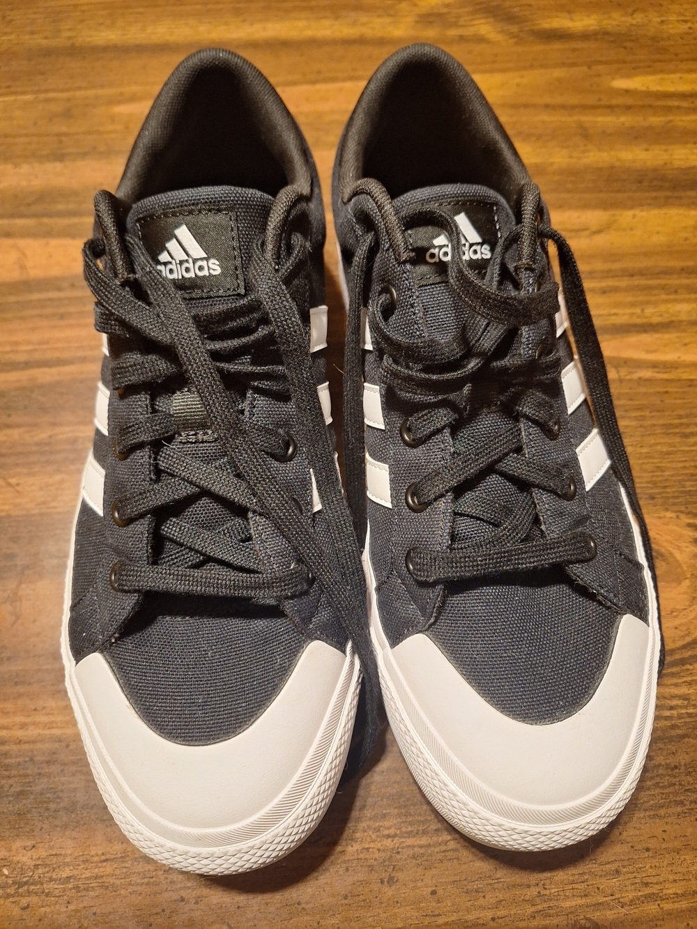 Women's Adidas Black & White Canvas Platform Sneakers. Like New. Sz 10